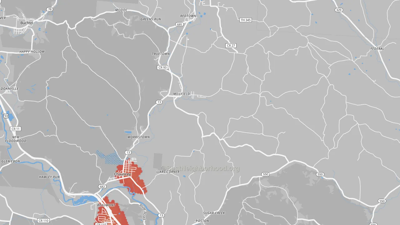 Transit Grade map of 45761, OH