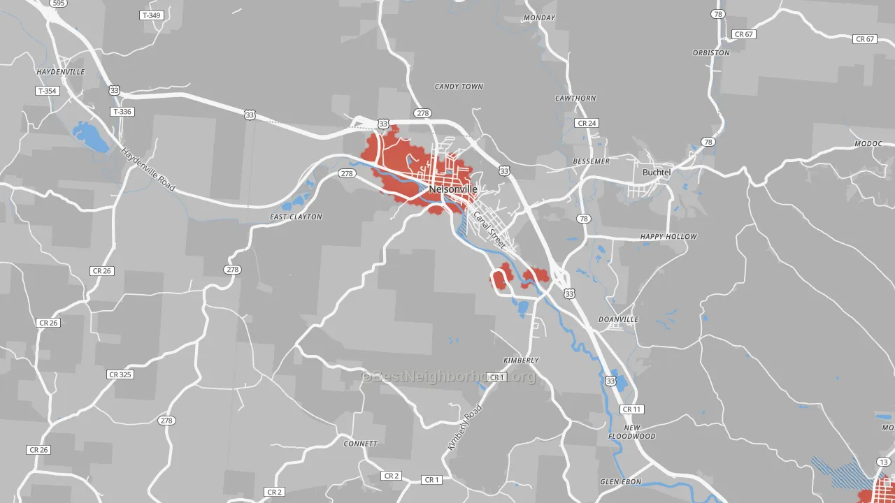 Transit Grade map of 45764, OH