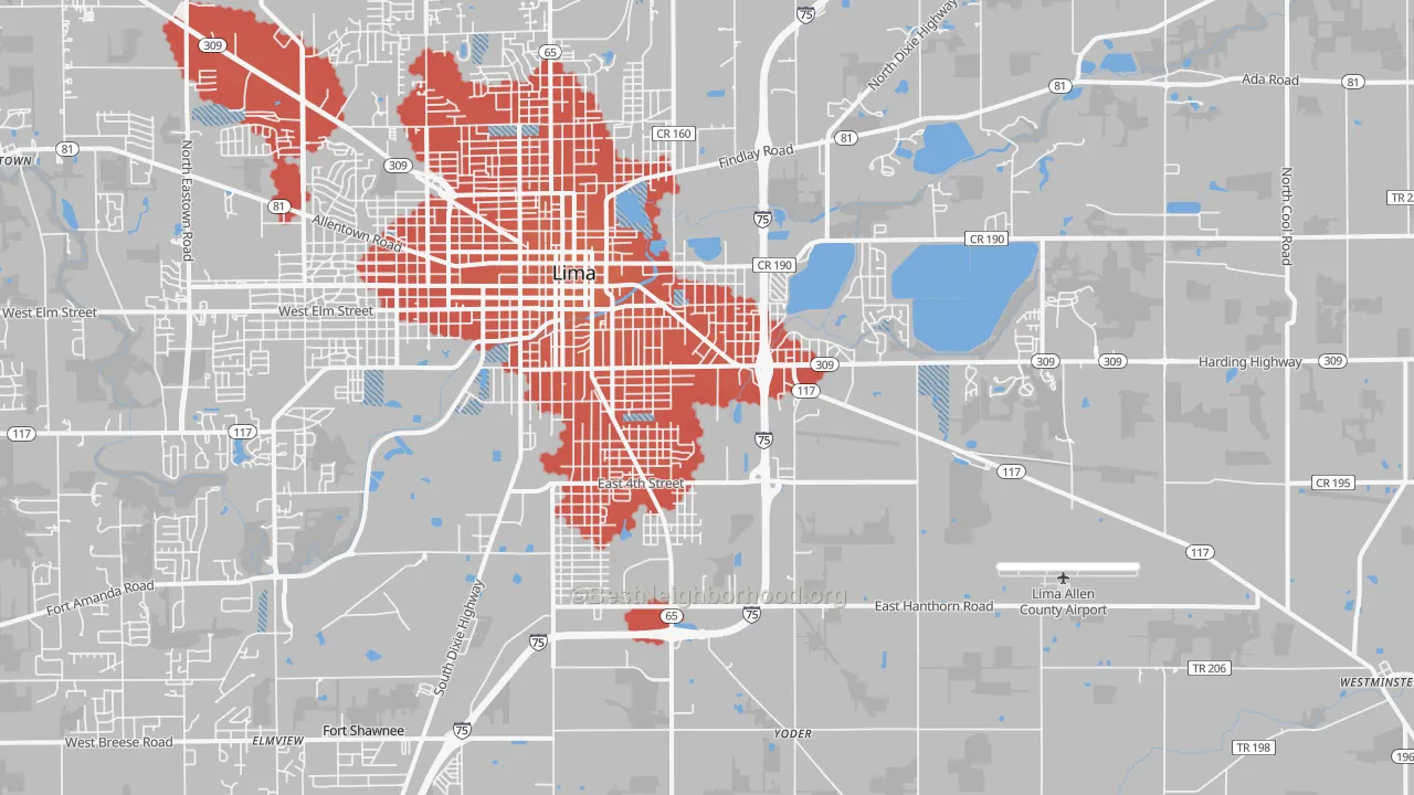 Transit Grade map of 45804, OH