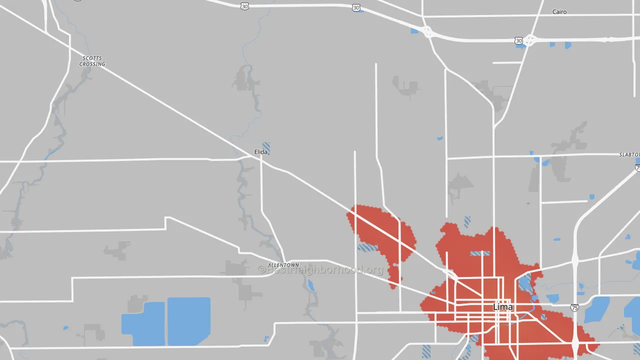 Transit Grade map of 45807, OH