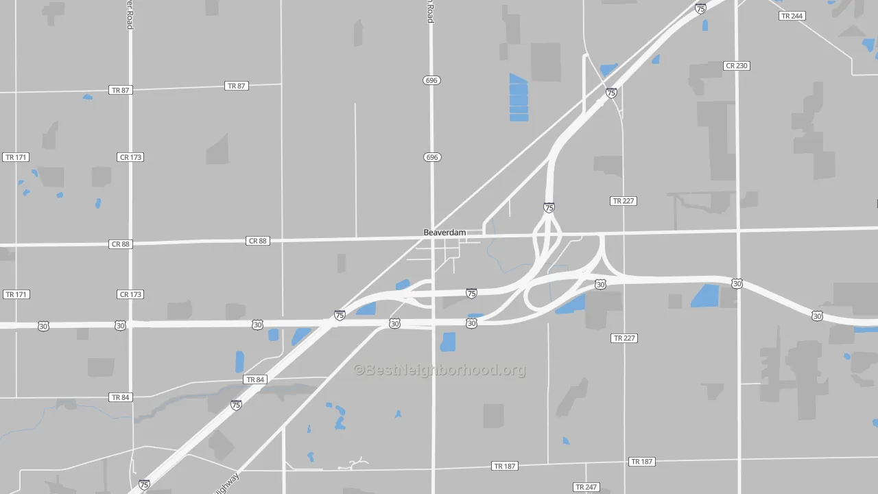 Transit Grade map of 45808, OH
