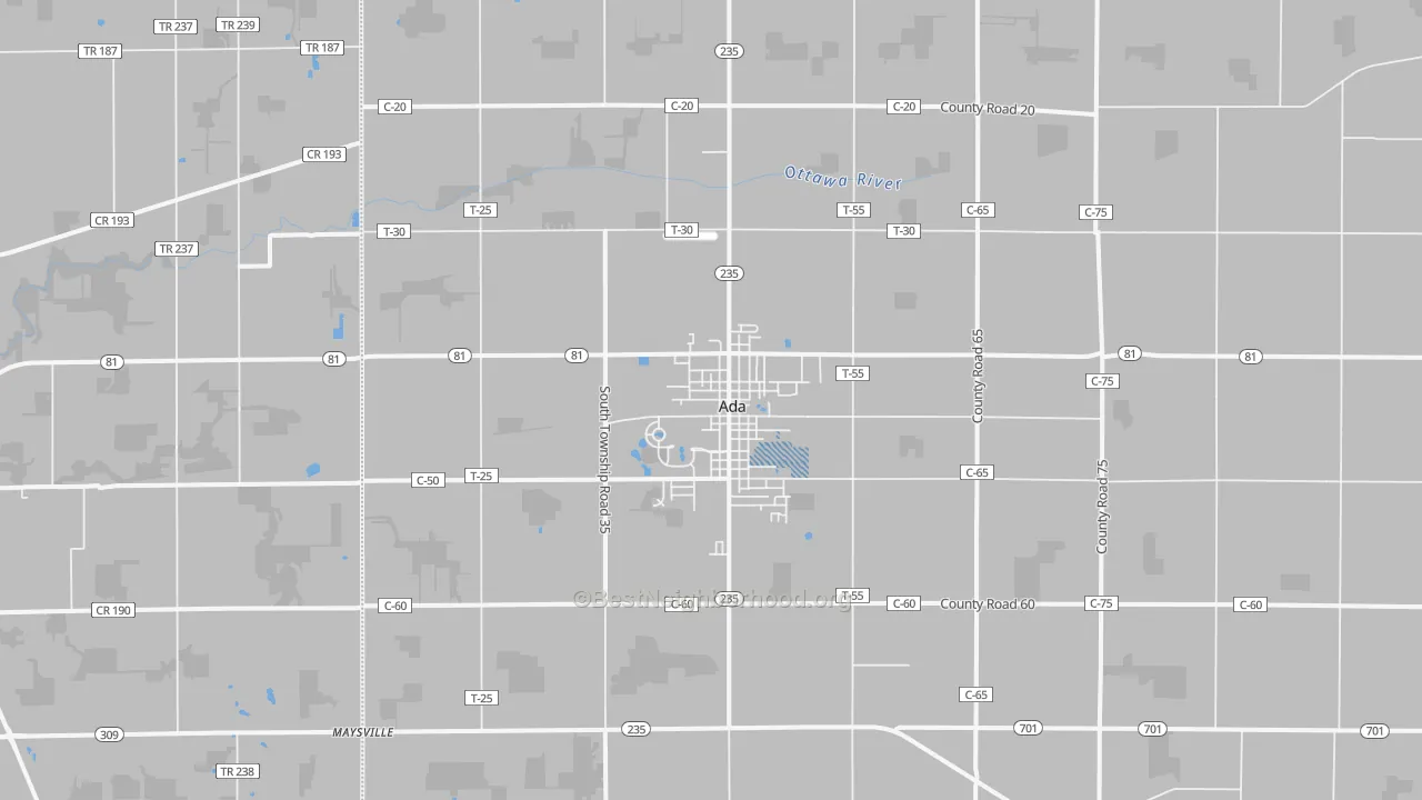 Transit Grade map of 45810, OH