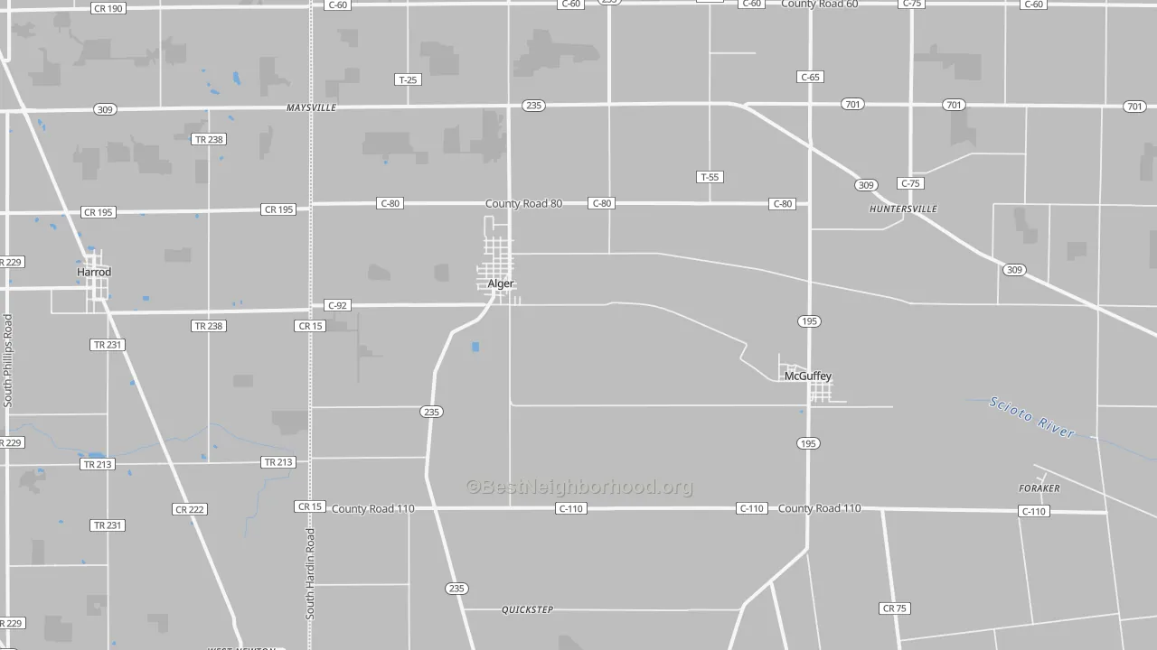 Transit Grade map of 45812, OH