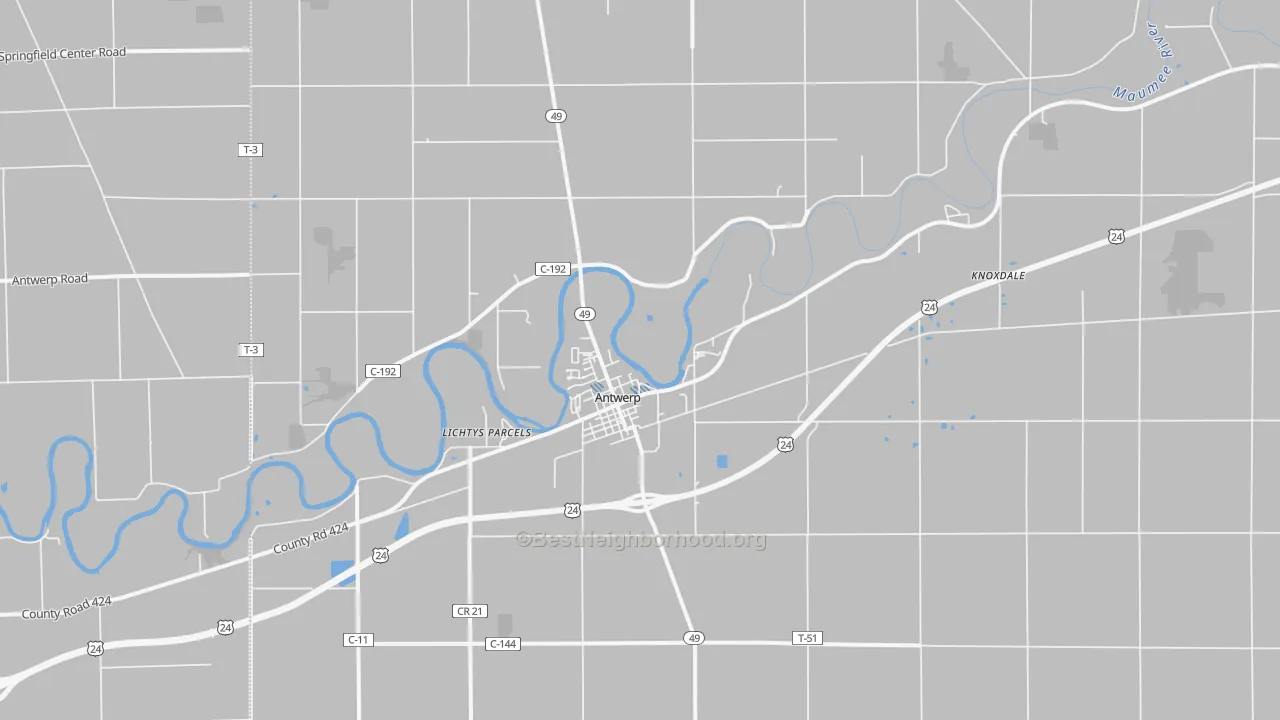 Transit Grade map of 45813, OH
