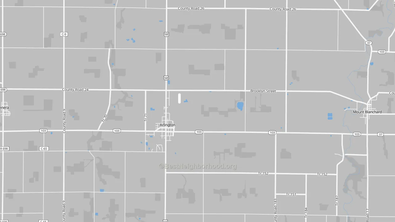 Transit Grade map of 45814, OH