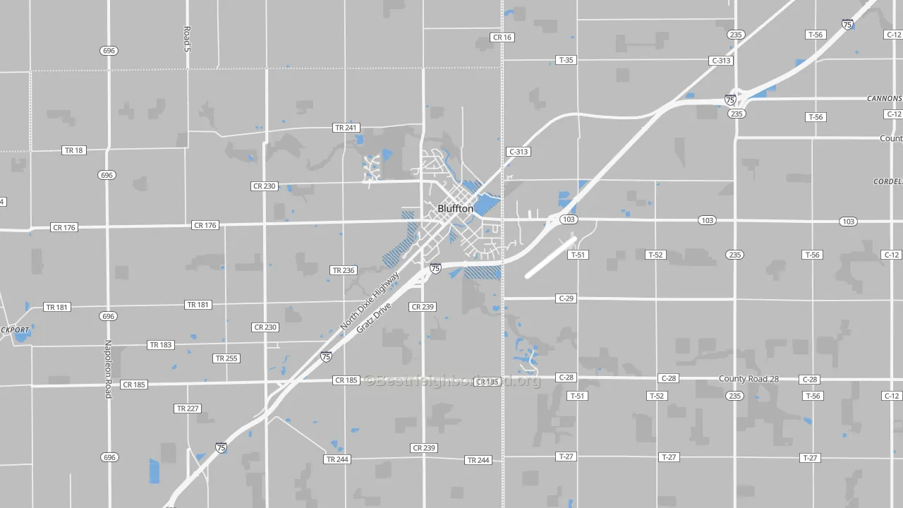 Transit Grade map of 45817, OH