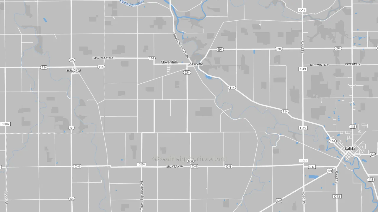 Transit Grade map of 45827, OH