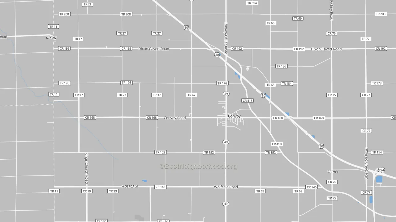 Transit Grade map of 45832, OH