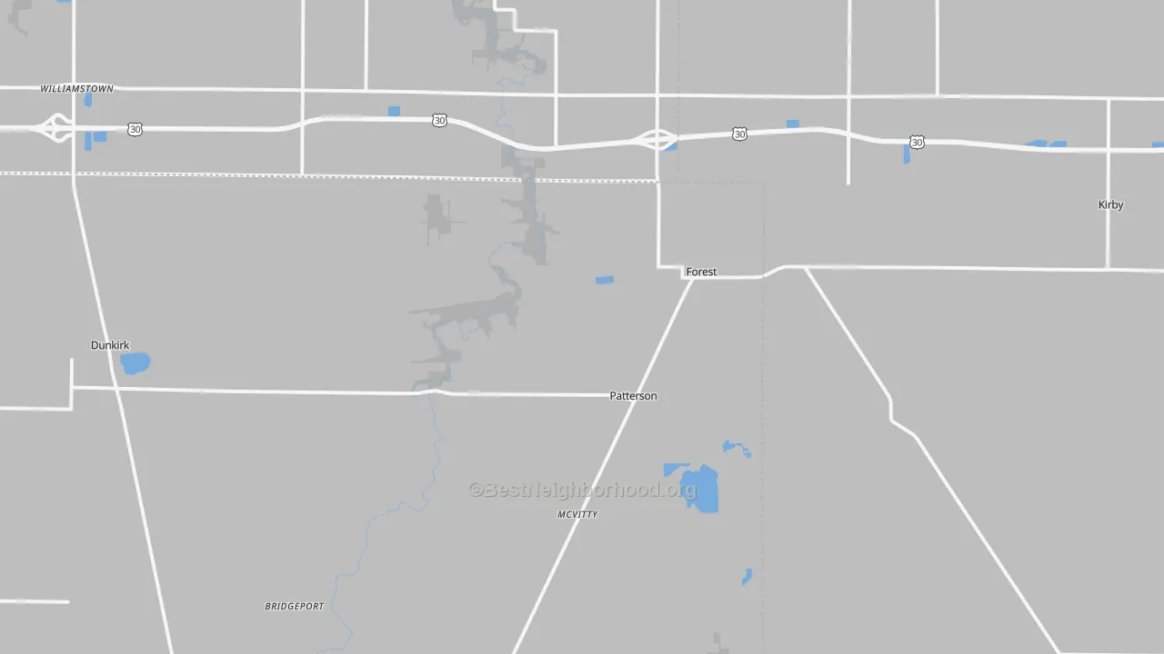 Transit Grade map of 45843, OH