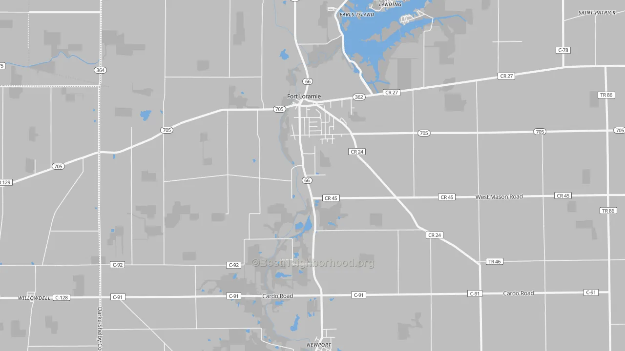 Transit Grade map of 45845, OH