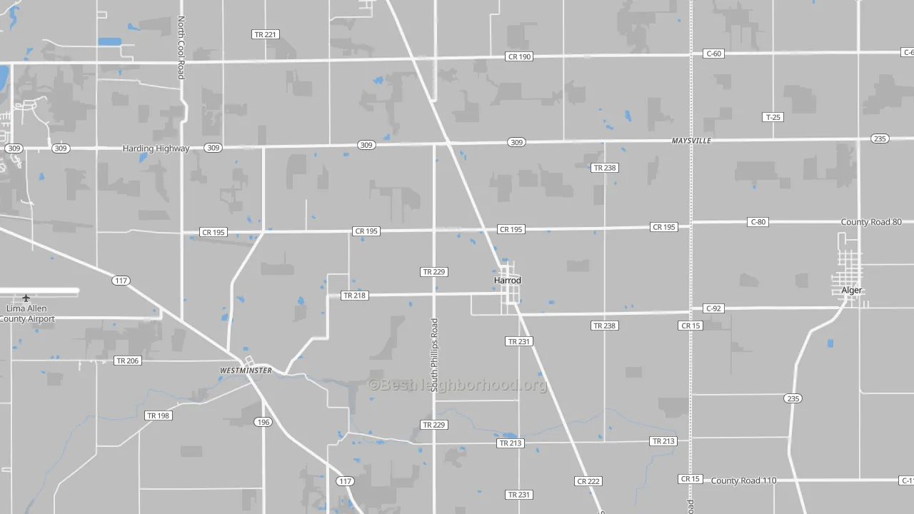 Transit Grade map of 45850, OH