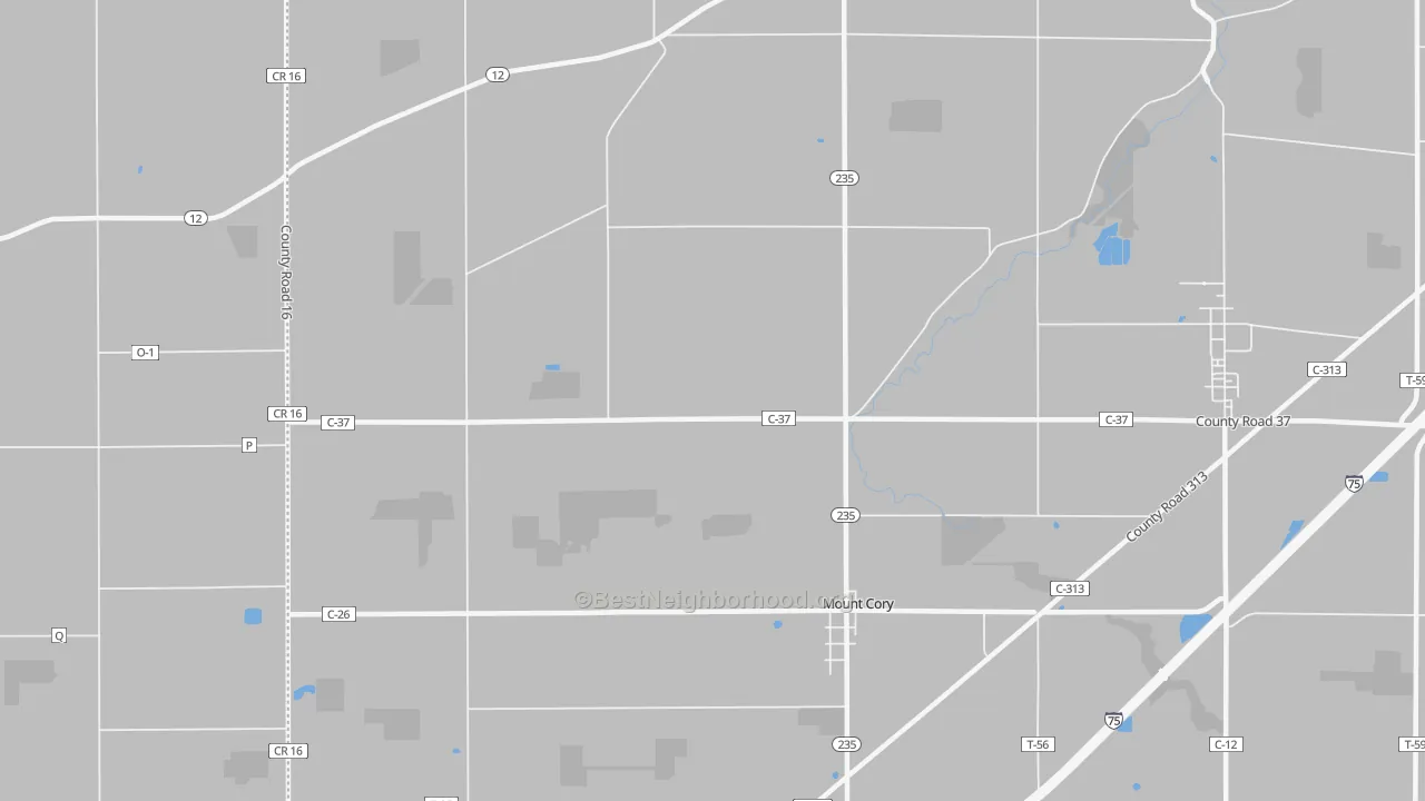 Transit Grade map of 45868, OH
