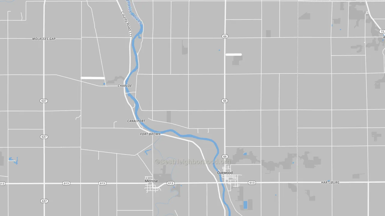 Transit Grade map of 45873, OH