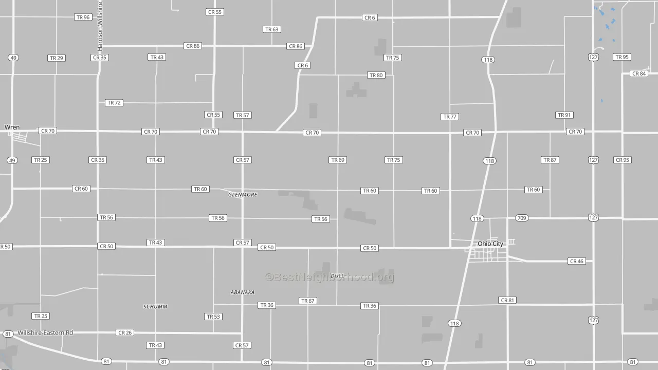 Transit Grade map of 45874, OH