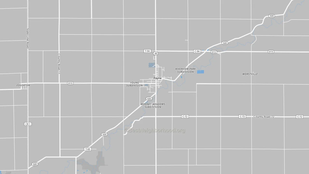 Transit Grade map of 45880, OH