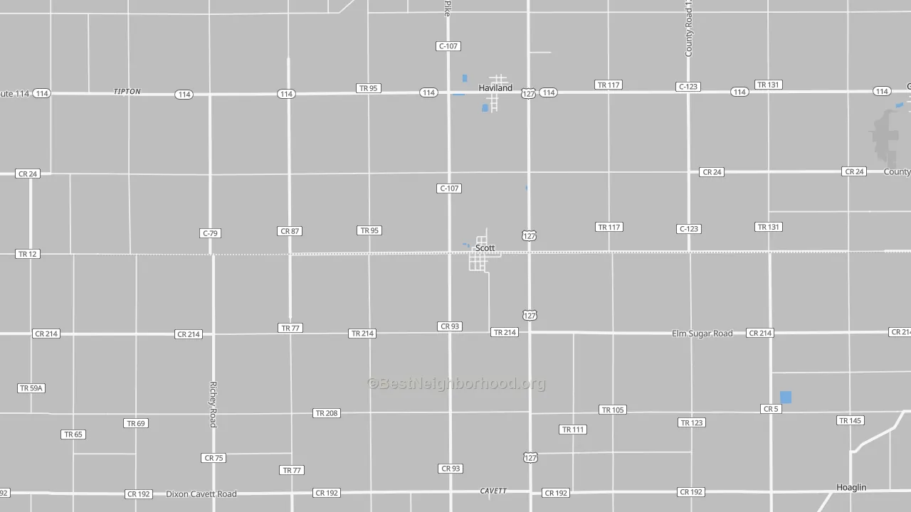 Transit Grade map of 45886, OH