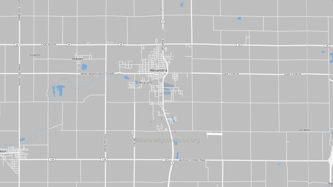 Transit Grade map of 46001, IN