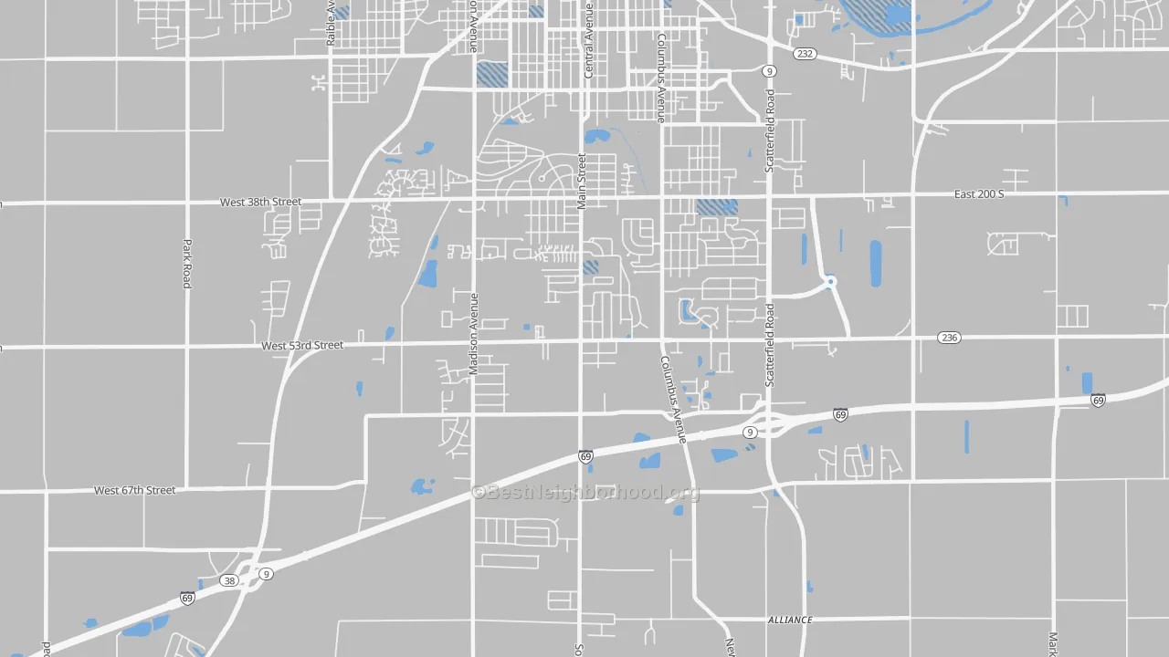 Transit Grade map of 46013, IN