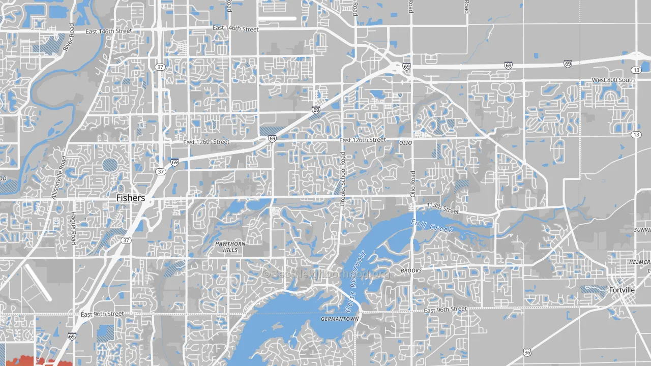 Transit Grade map of 46037, IN