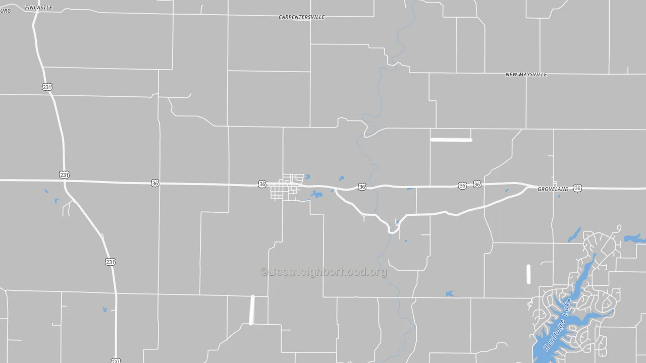 Transit Grade map of 46105, IN