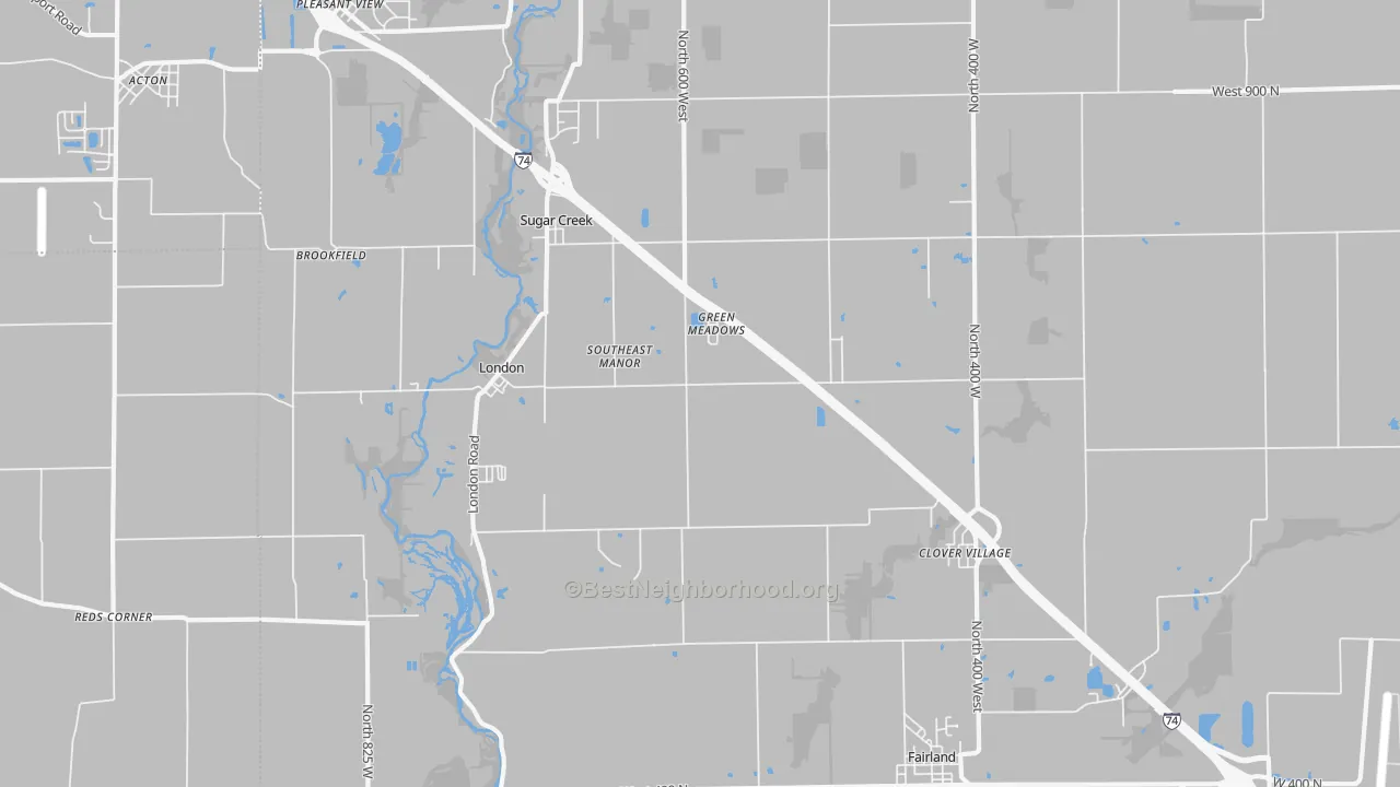 Transit Grade map of 46126, IN