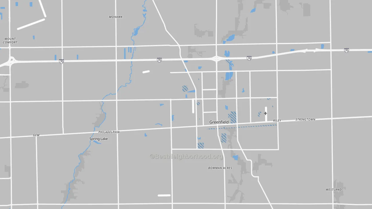 Transit Grade map of 46140, IN