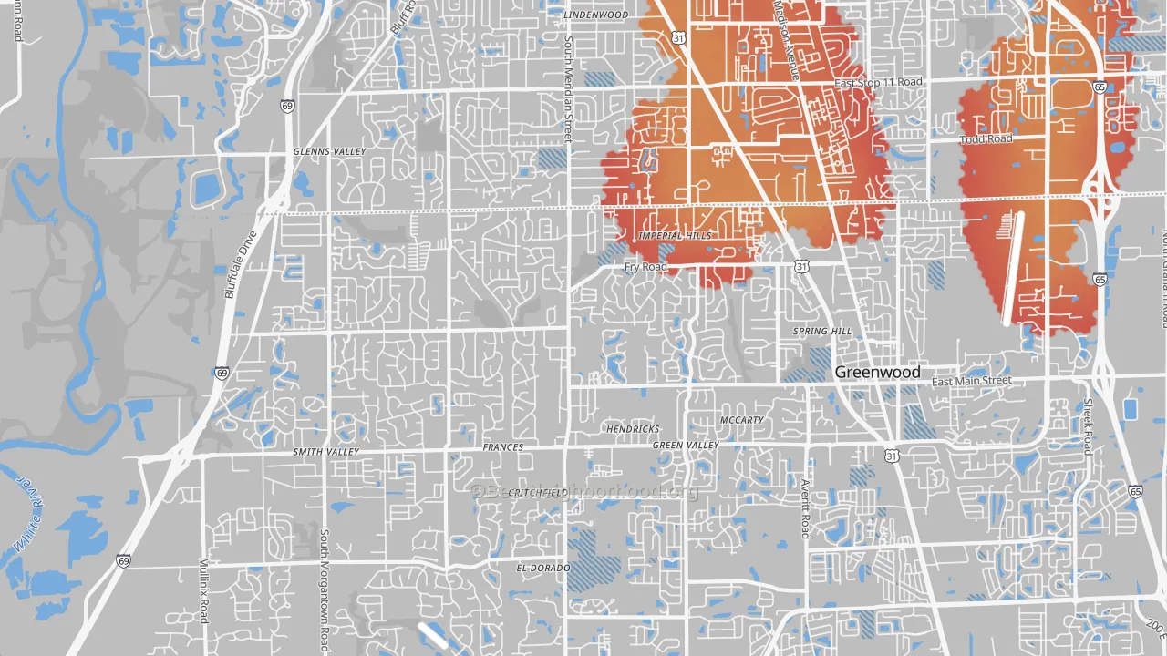 Transit Grade map of 46142, IN