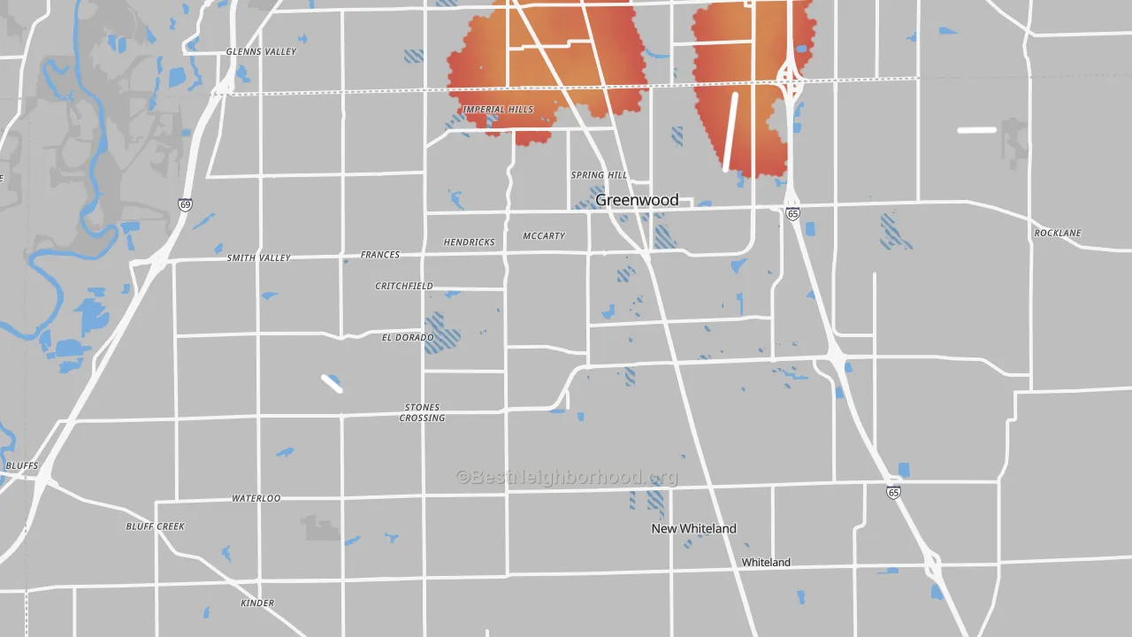Transit Grade map of 46143, IN