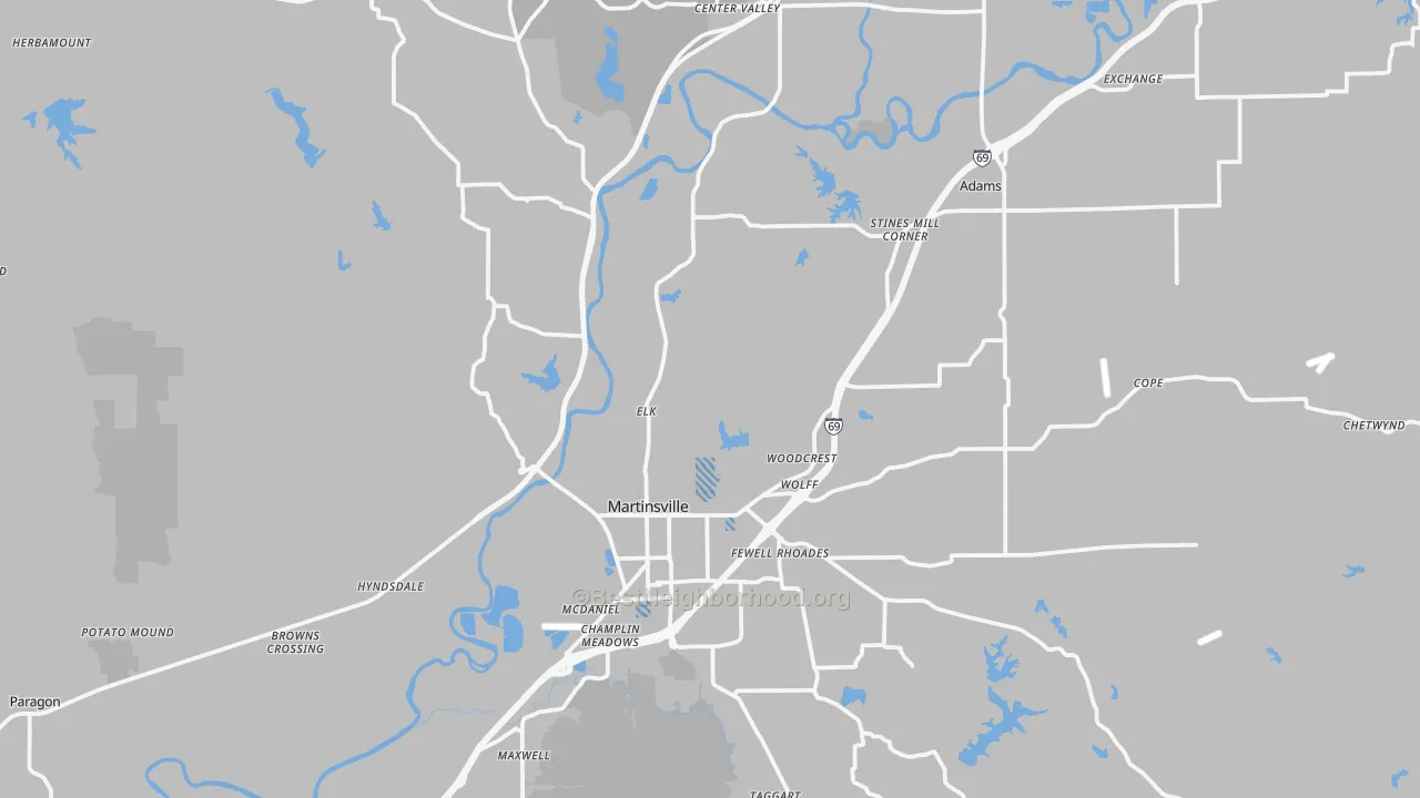 Transit Grade map of 46151, IN