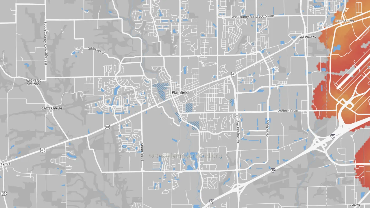 Transit Grade map of 46168, IN