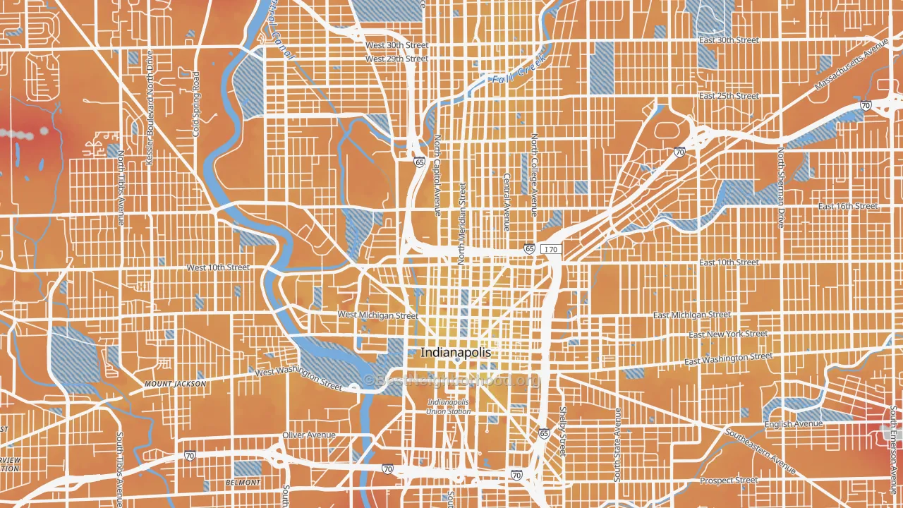 Transit Grade map of 46202, IN