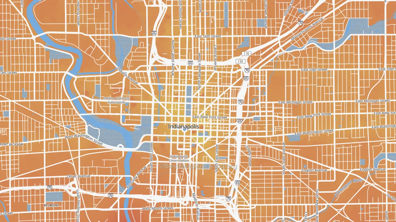 Transit Grade map of 46204, IN