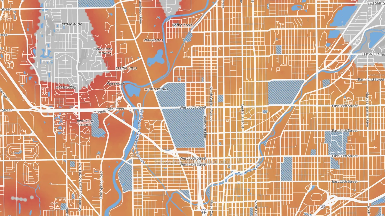 Transit Grade map of 46208, IN