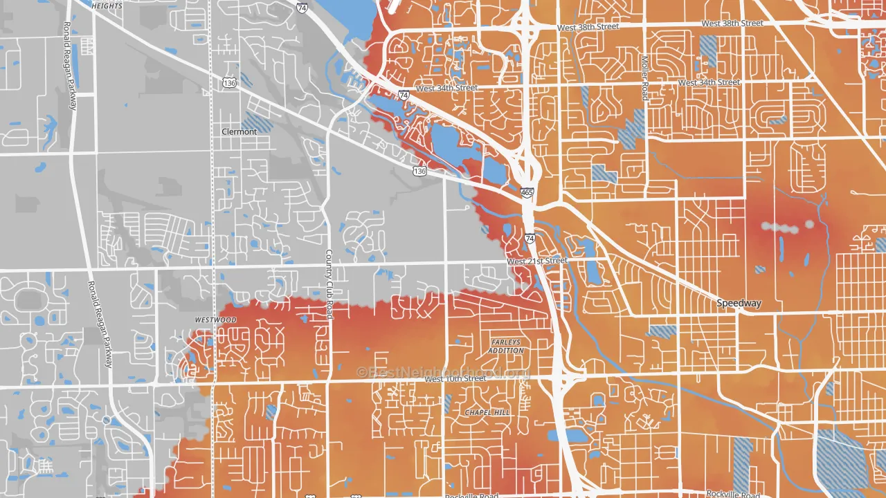 Transit Grade map of 46214, IN