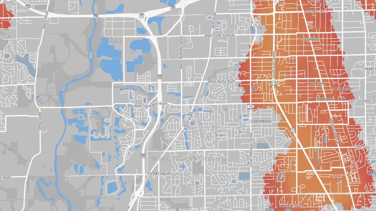 Transit Grade map of 46217, IN