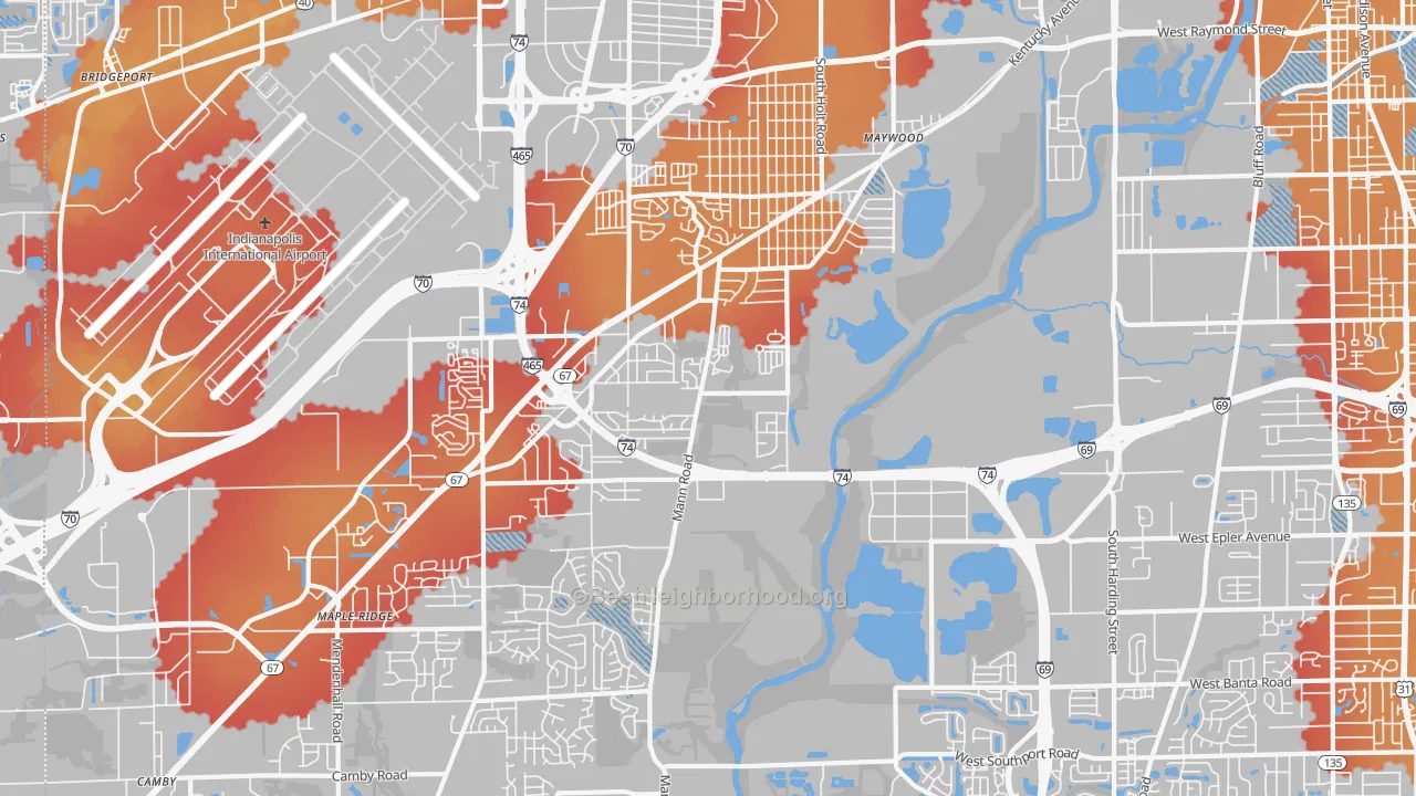 Transit Grade map of 46221, IN