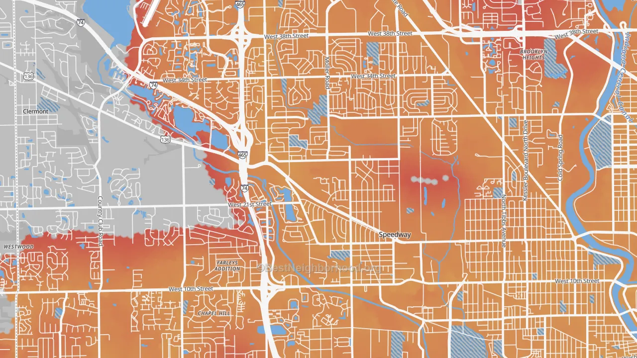 Transit Grade map of 46224, IN