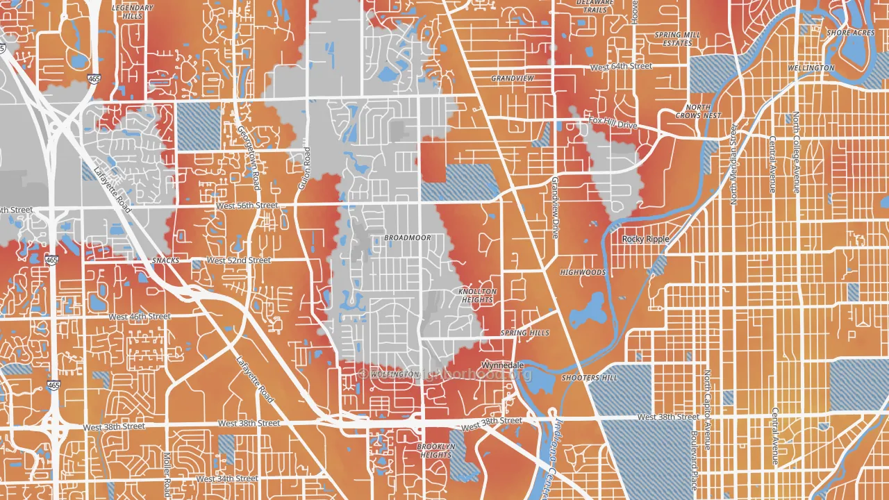 Transit Grade map of 46228, IN