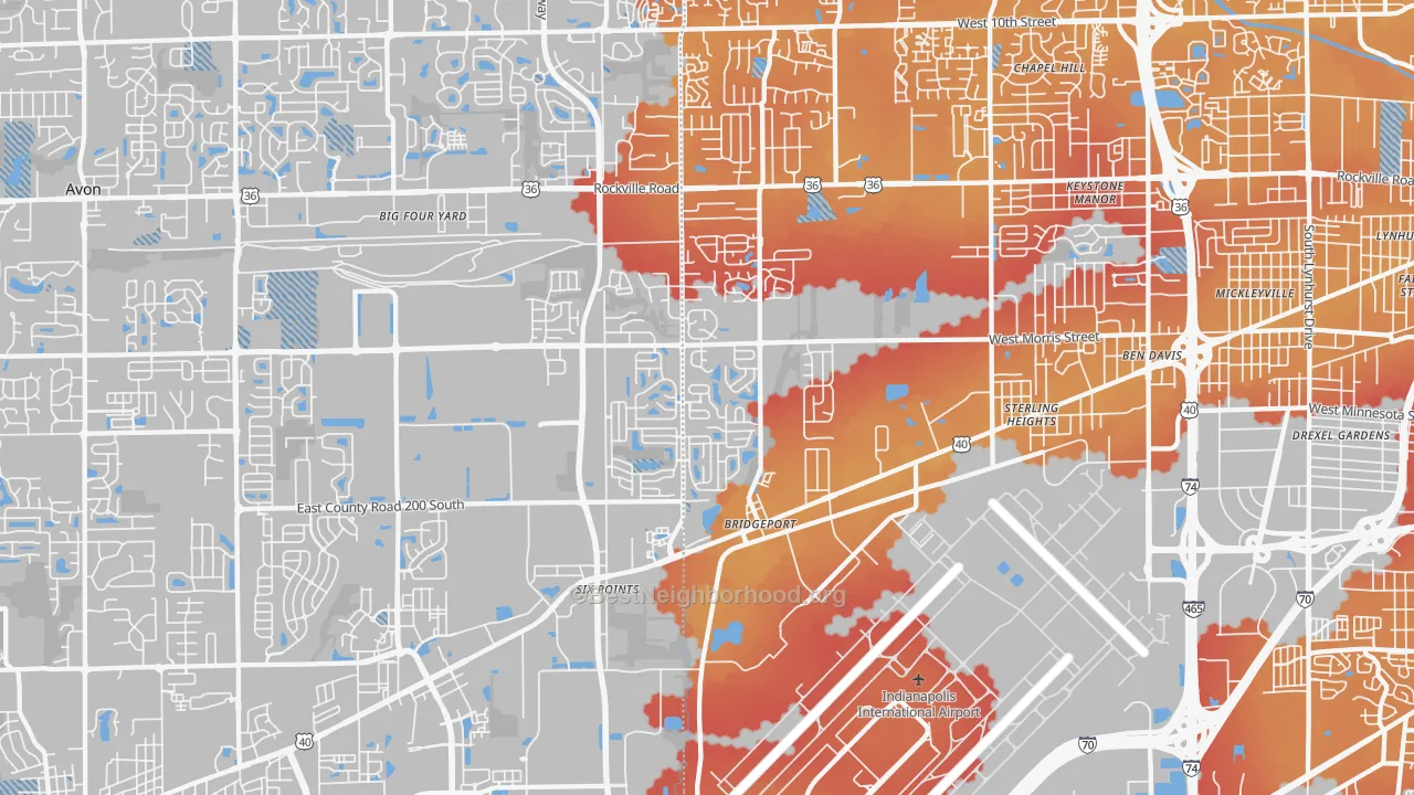 Transit Grade map of 46231, IN