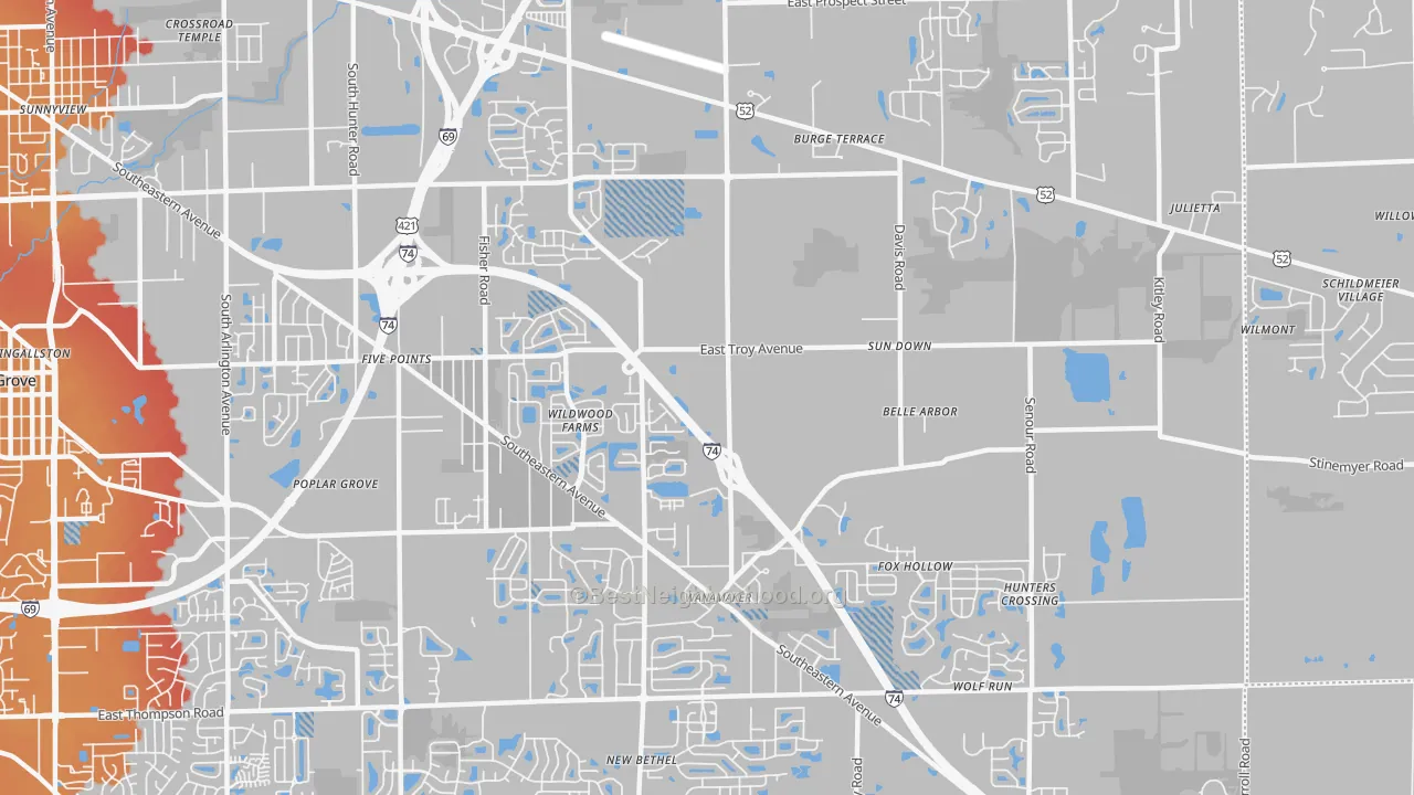 Transit Grade map of 46239, IN