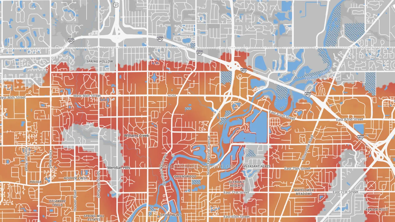 Transit Grade map of 46240, IN