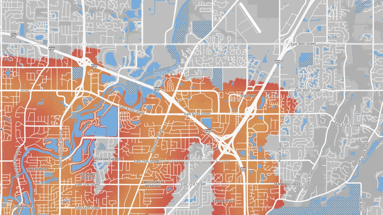 Transit Grade map of 46250, IN