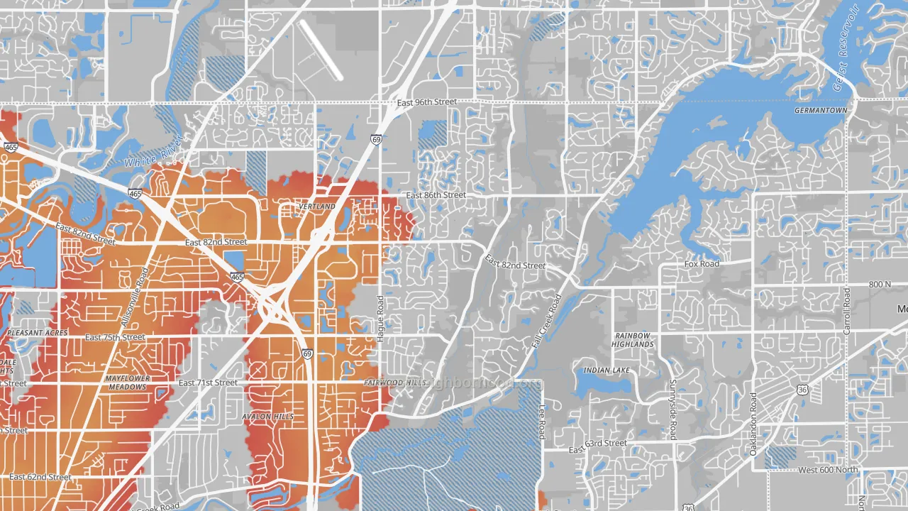 Transit Grade map of 46256, IN