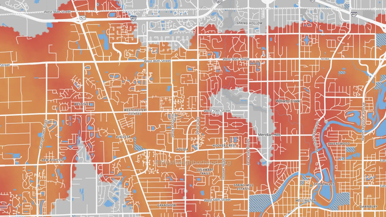 Transit Grade map of 46260, IN