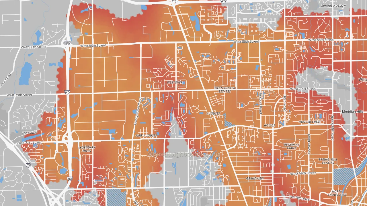 Transit Grade map of 46268, IN