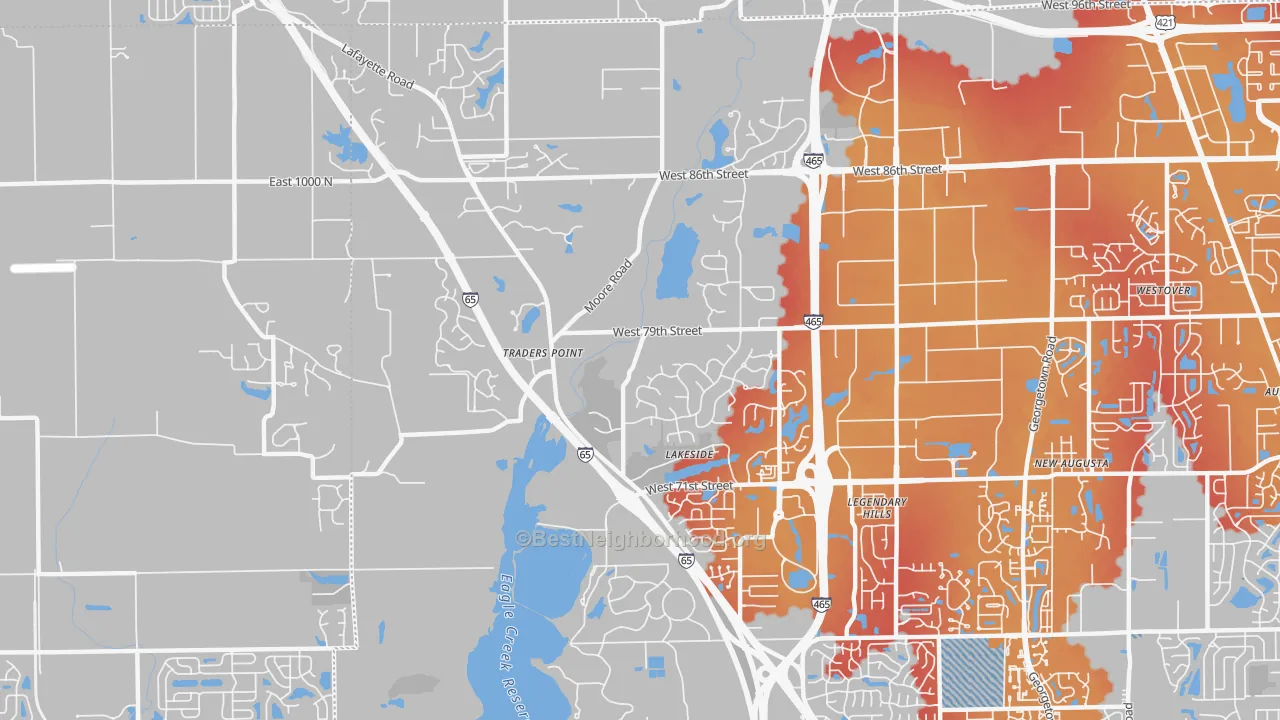 Transit Grade map of 46278, IN