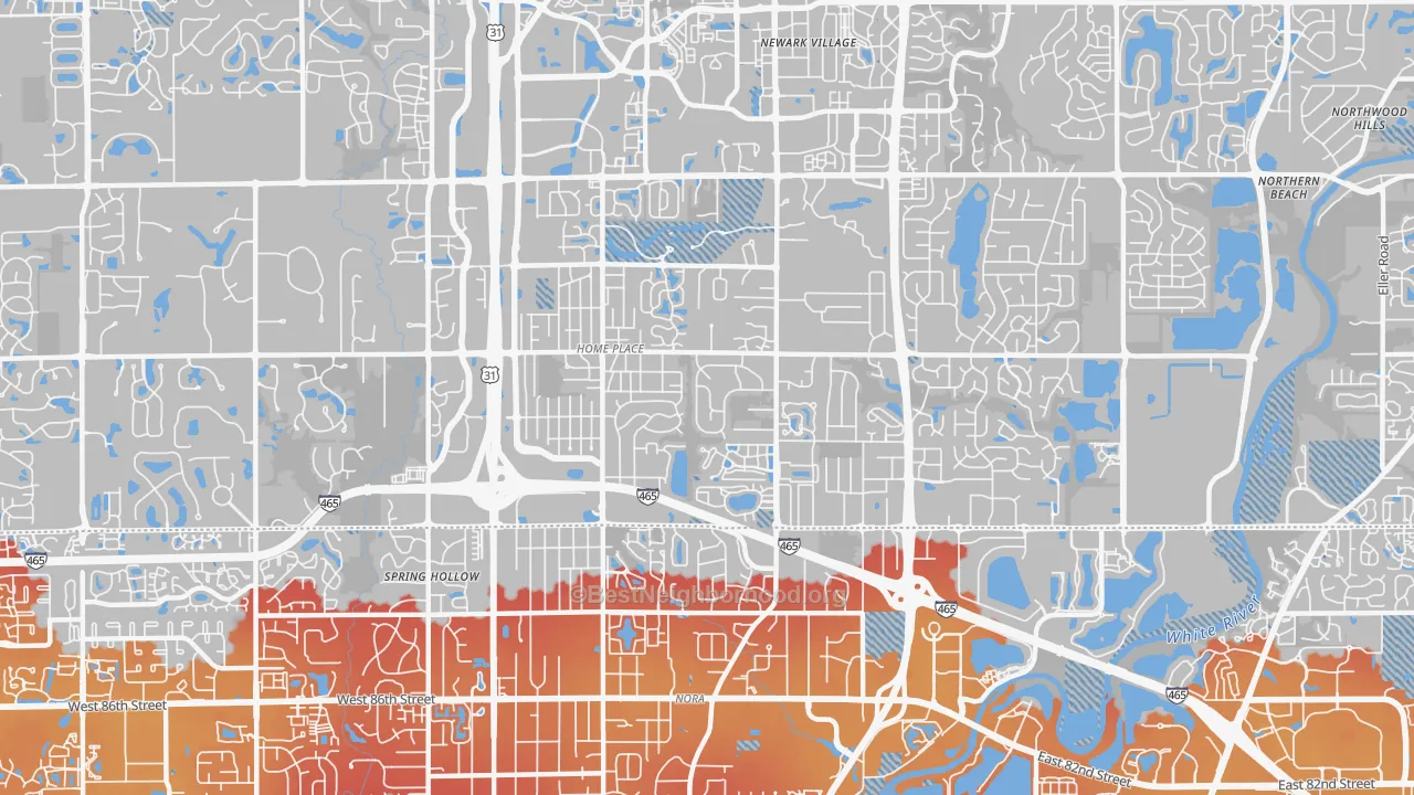 Transit Grade map of 46280, IN
