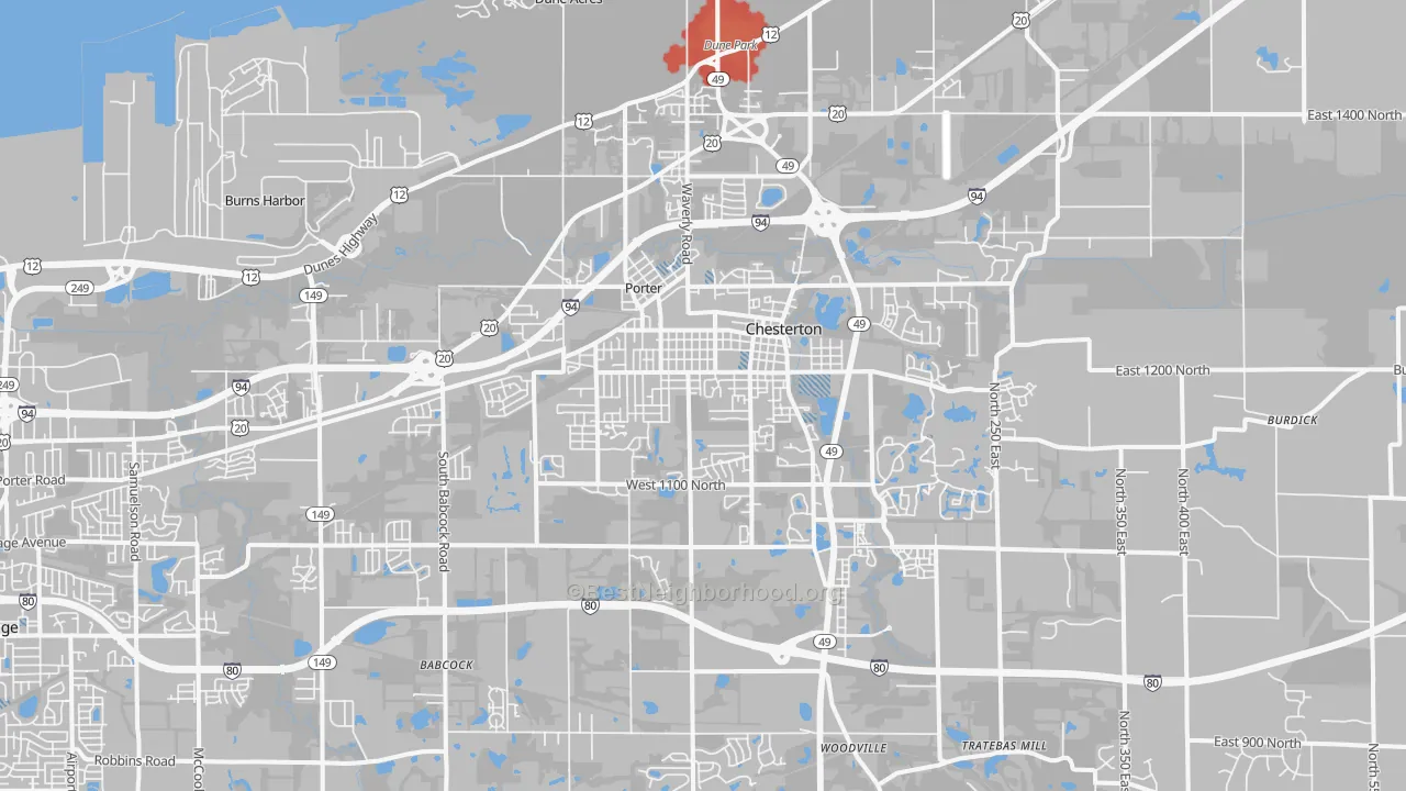 Transit Grade map of 46304, IN