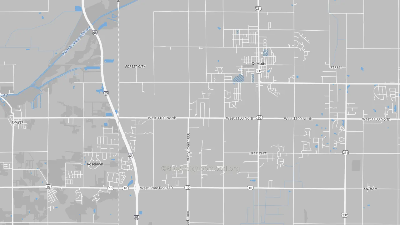 Transit Grade map of 46310, IN