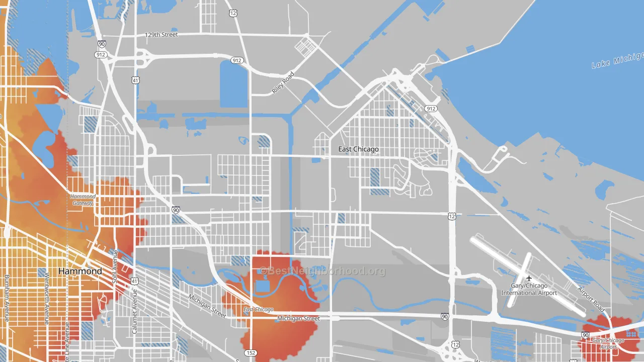 Transit Grade map of 46312, IN